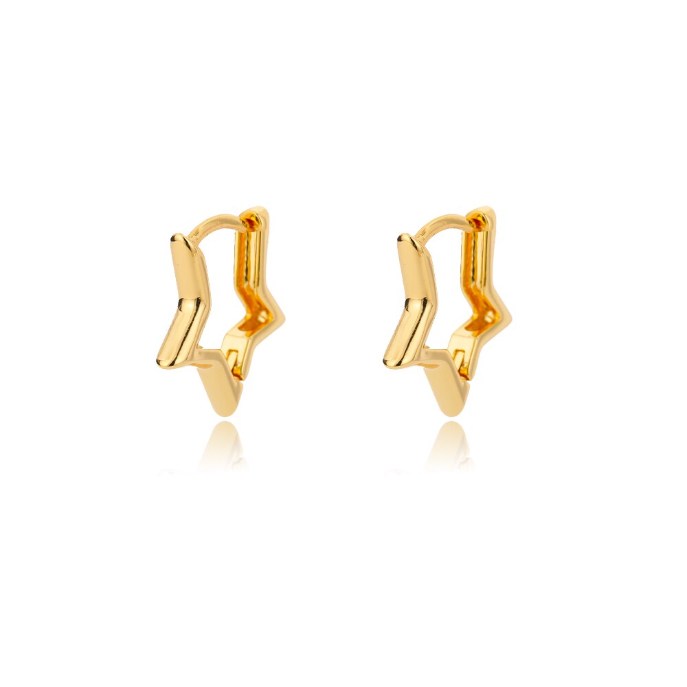 Geometric Star Or Heart Earrings Stainless Steel Plated