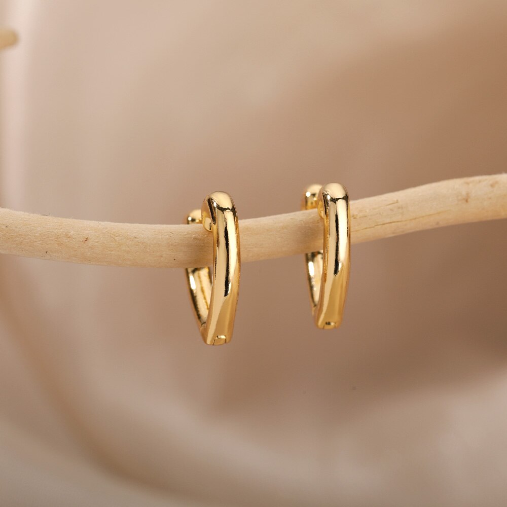 Geometric Star Or Heart Earrings Stainless Steel Plated