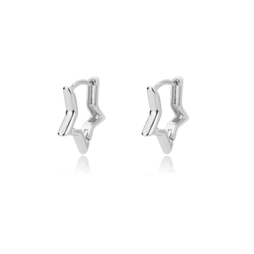 Geometric Star Or Heart Earrings Stainless Steel Plated