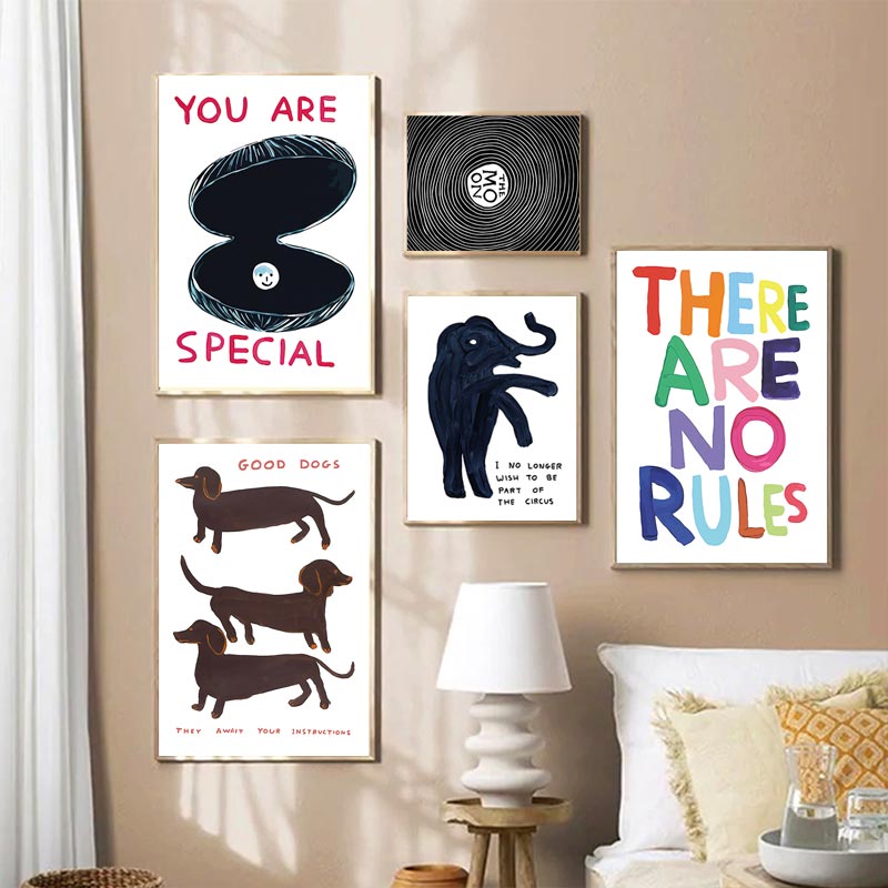 Abstract David Shrigley Wall Art Canvas Prints