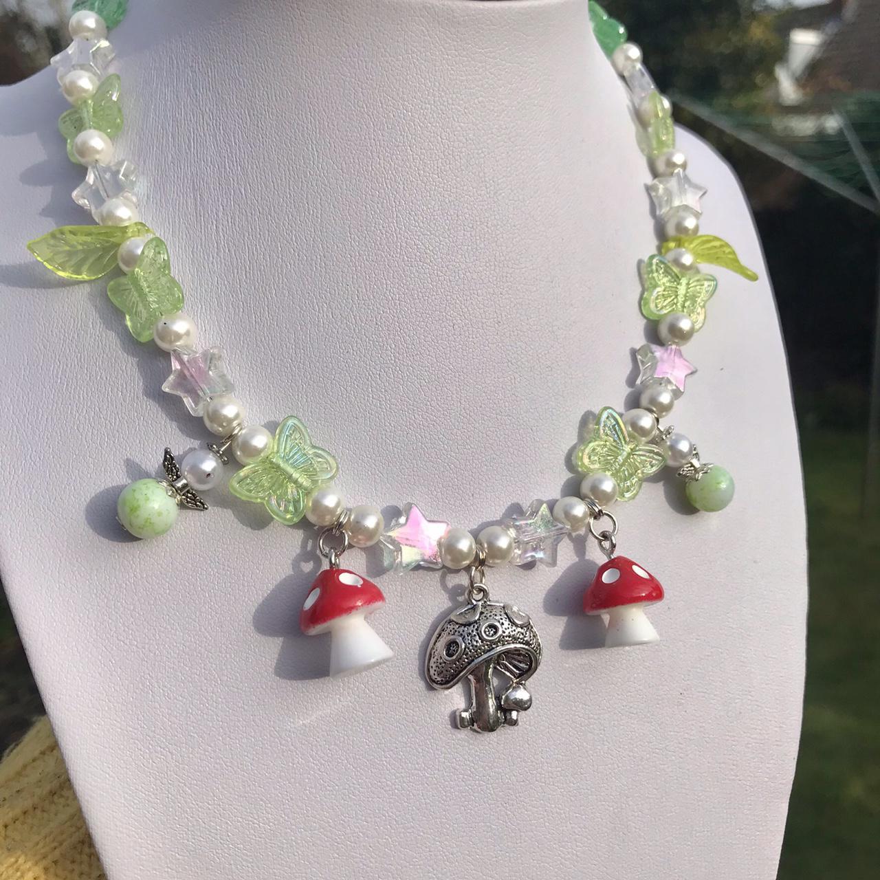 Fairycore Mushroom Cottagecore Beaded Necklace