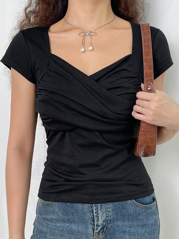 Y2K Cross Body Fitted Tee