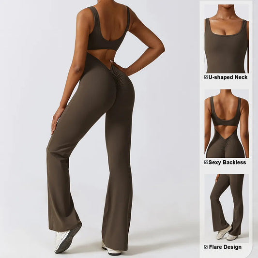 Sleeveless Scrunch Butt Yoga Jumpsuit