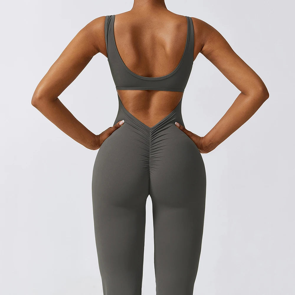 Sleeveless Scrunch Butt Yoga Jumpsuit