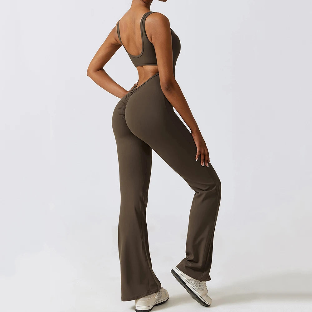 Sleeveless Scrunch Butt Yoga Jumpsuit