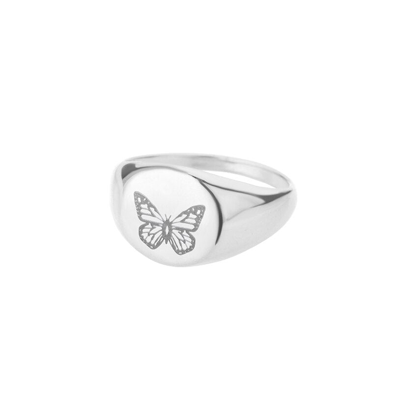 Stainless Steel Star Moon Planet Bee Butterfly Rings