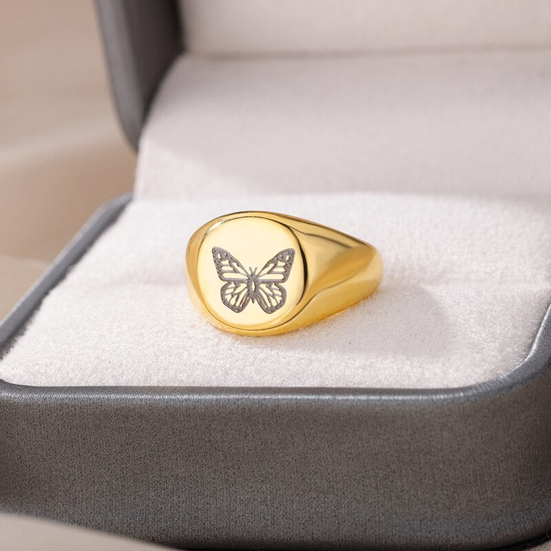 Stainless Steel Butterfly Ring