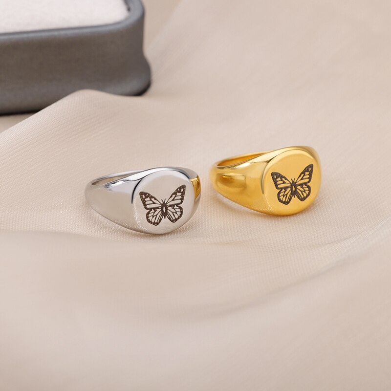 Stainless Steel Butterfly Ring