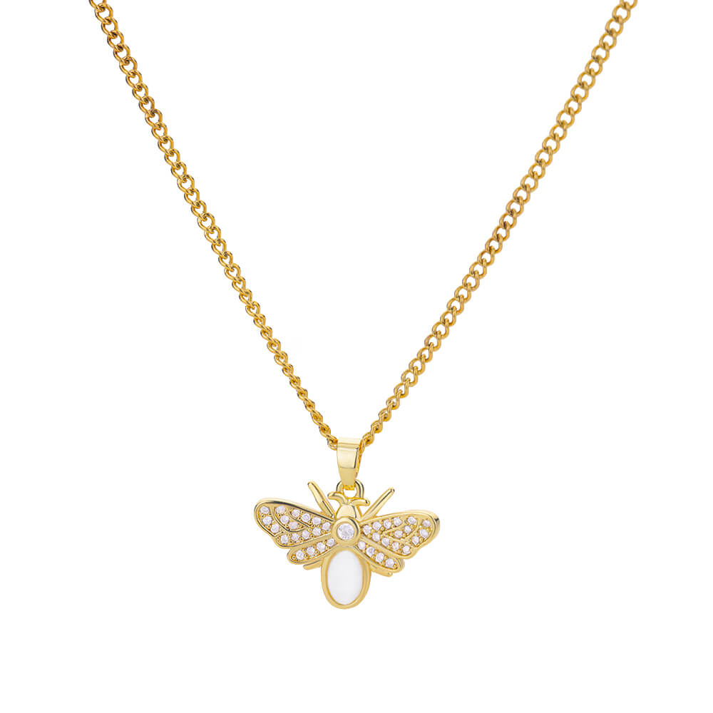 Four Leaf Clover Pendant Necklace For Women Stainless Steel Gold Color