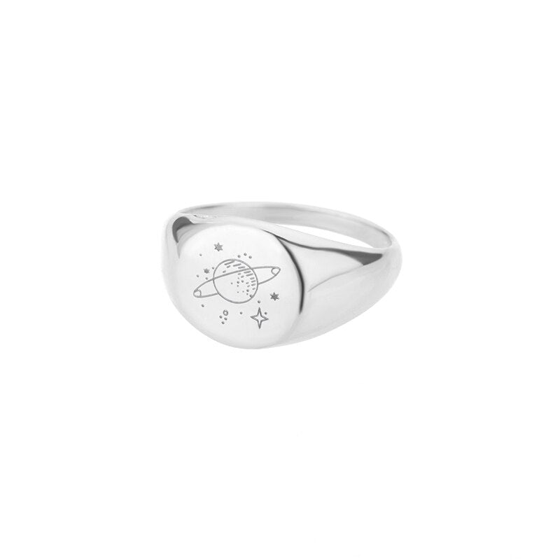 Stainless Steel Star Moon Planet Bee Butterfly Rings