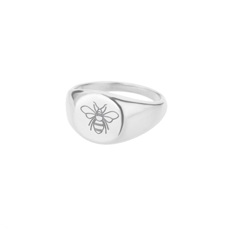 Stainless Steel Star Moon Planet Bee Butterfly Rings