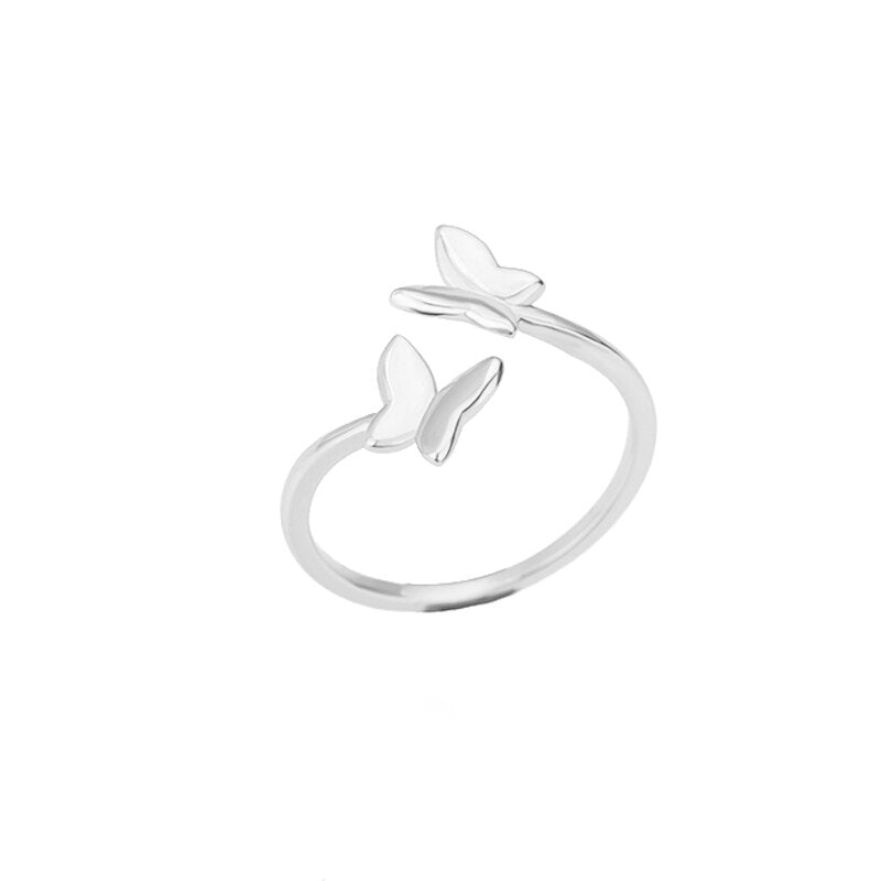 Stainless Steel Butterfly Ring Adjustable