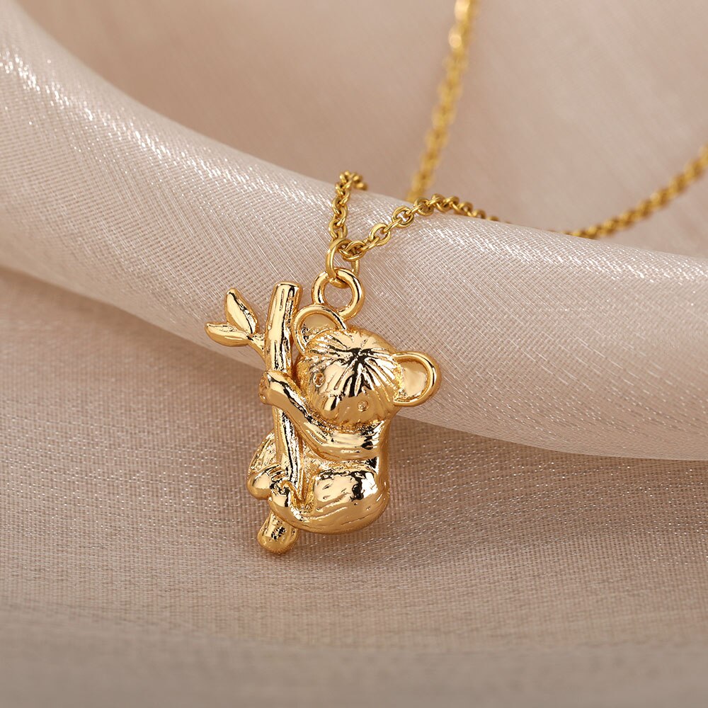 Cute Koala Bear Necklaces Stainless Steel