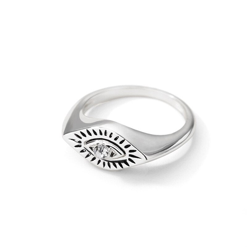 Zirconia Eye Punk Ring