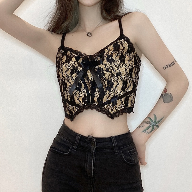 Black Lacy Corset Style Top