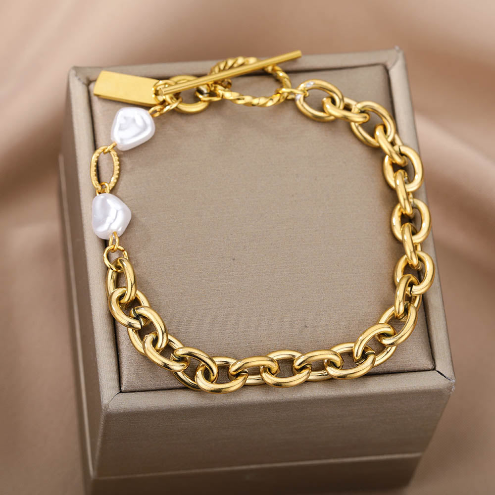 Punk Multilayer Chain Key Lock Bracelet