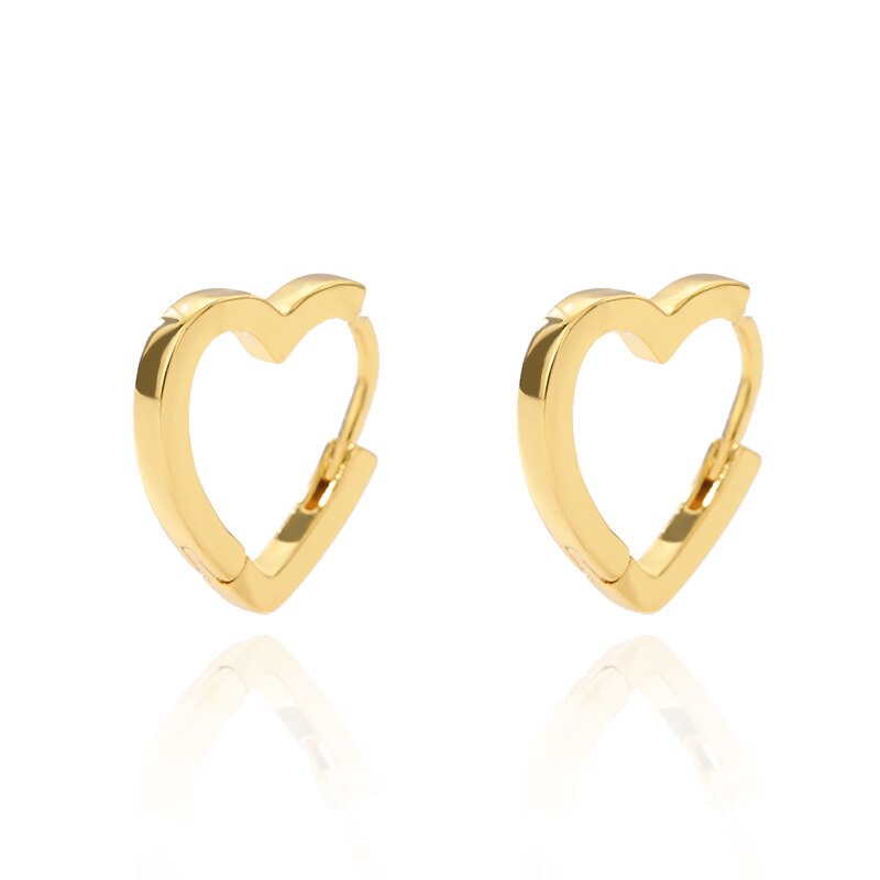 Heart Hoop Earrings Gold Plated Stainless Steel