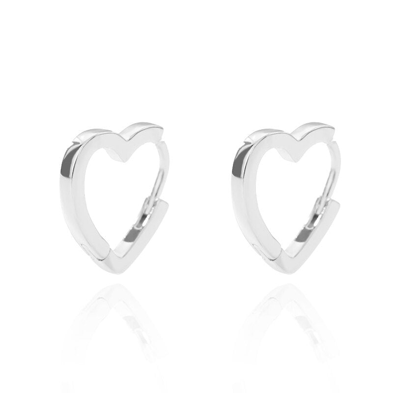 Heart Hoop Earrings Gold Plated Stainless Steel