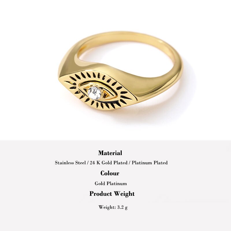 Zirconia Eye Punk Ring