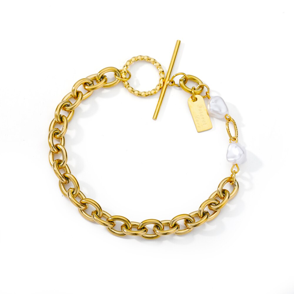 Punk Multilayer Chain Key Lock Bracelet