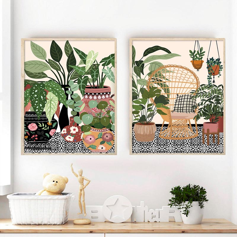 Botanical Plant Themed Aesthetic Wall Art Posters