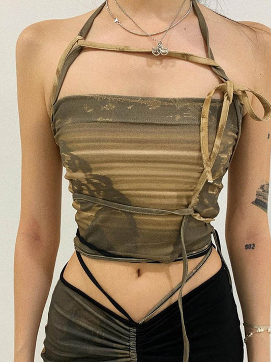 Grunge Asymmetrical Strappy Multiway Cami