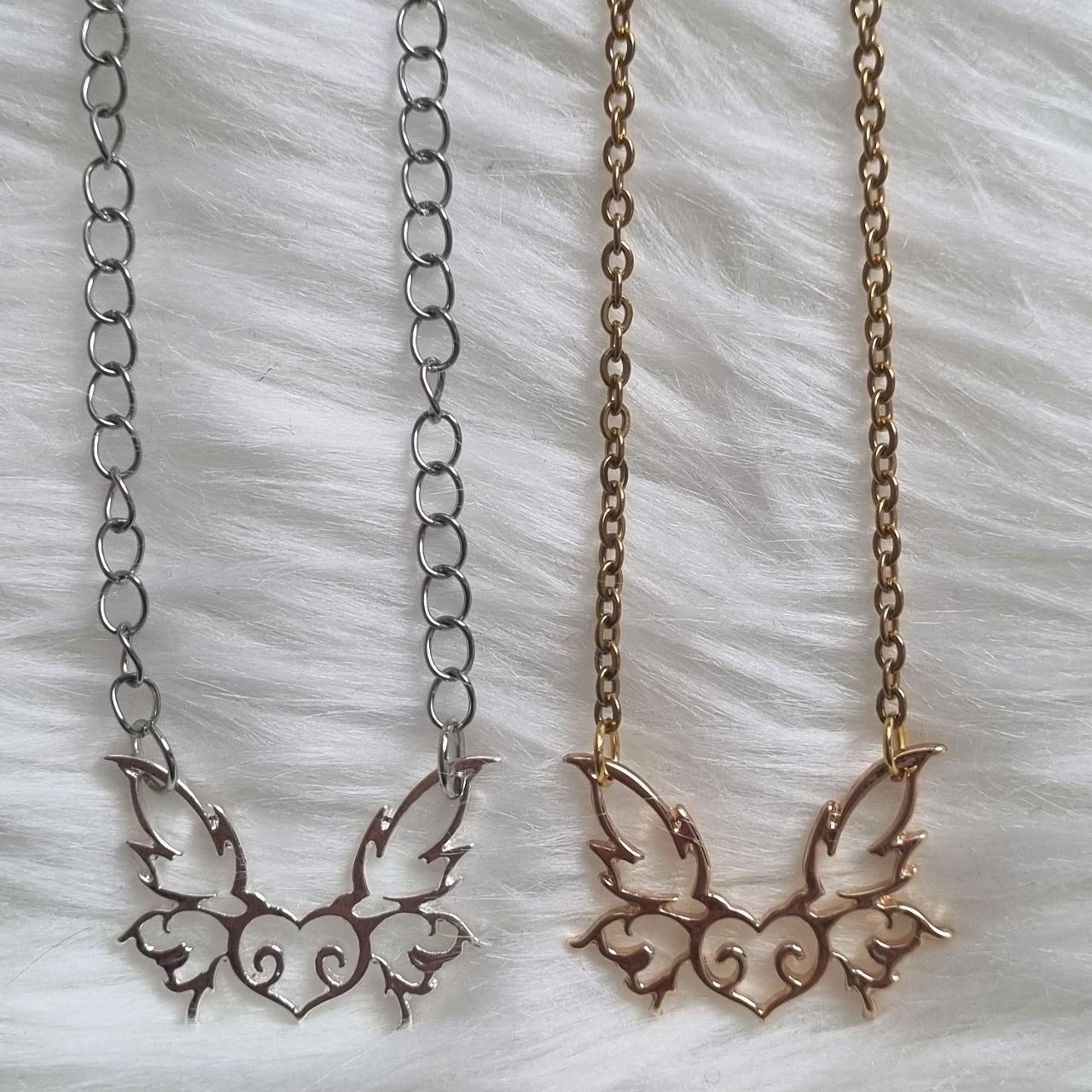 Heart Wing Delicate Fairy Heart Chain Necklace