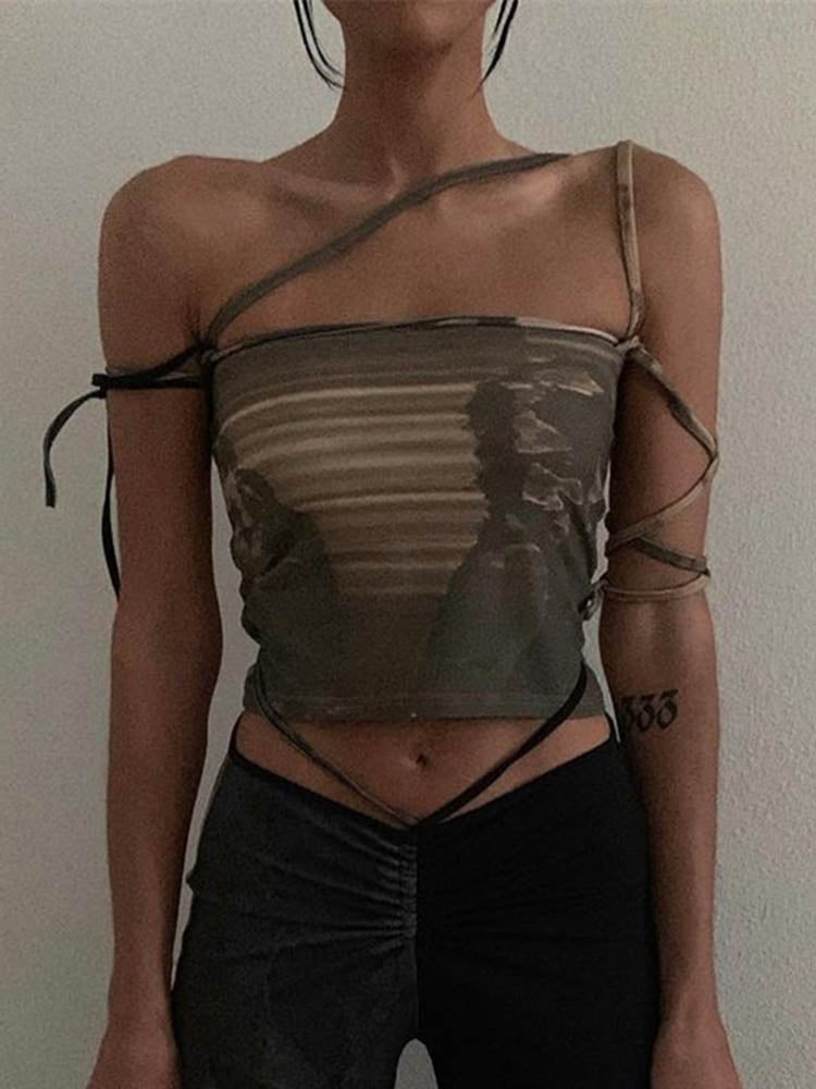 Grunge Asymmetrical Strappy Multiway Cami