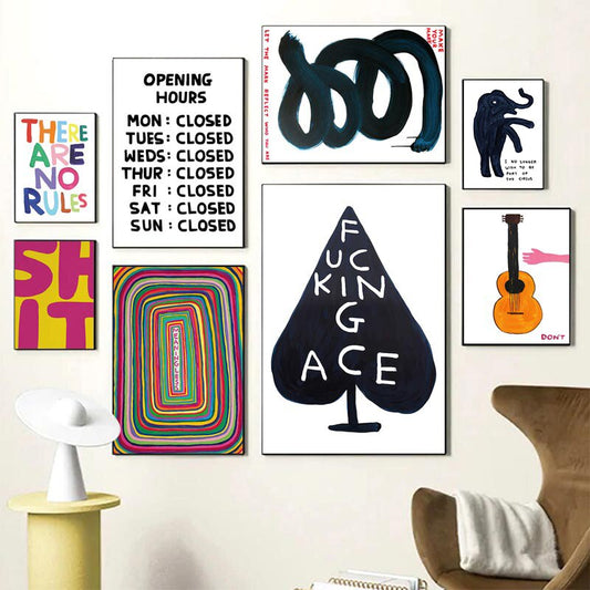 Abstract David Shrigley Wall Art Canvas Prints