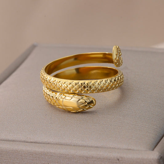 Snake Ring Stainless Steel Gold Color