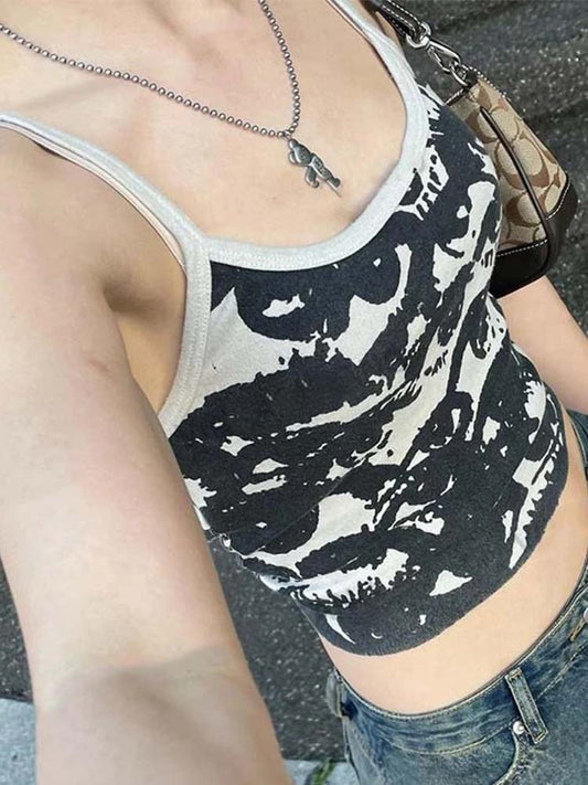 Grunge Eye Graphic Print Cami