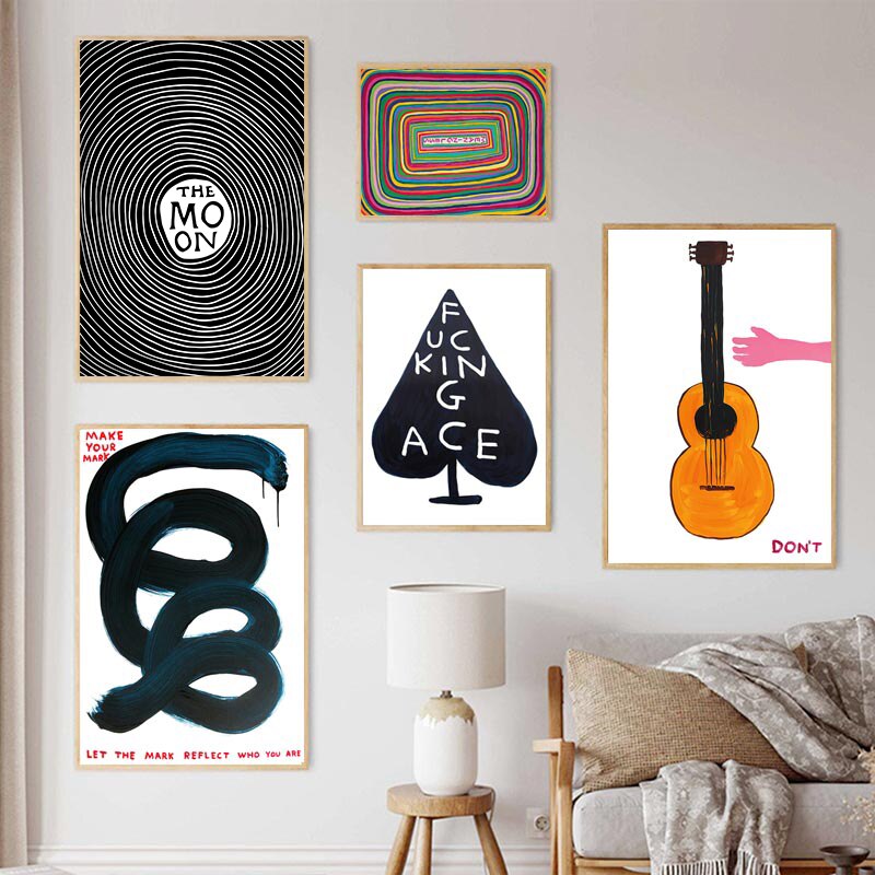 Abstract David Shrigley Wall Art Canvas Prints