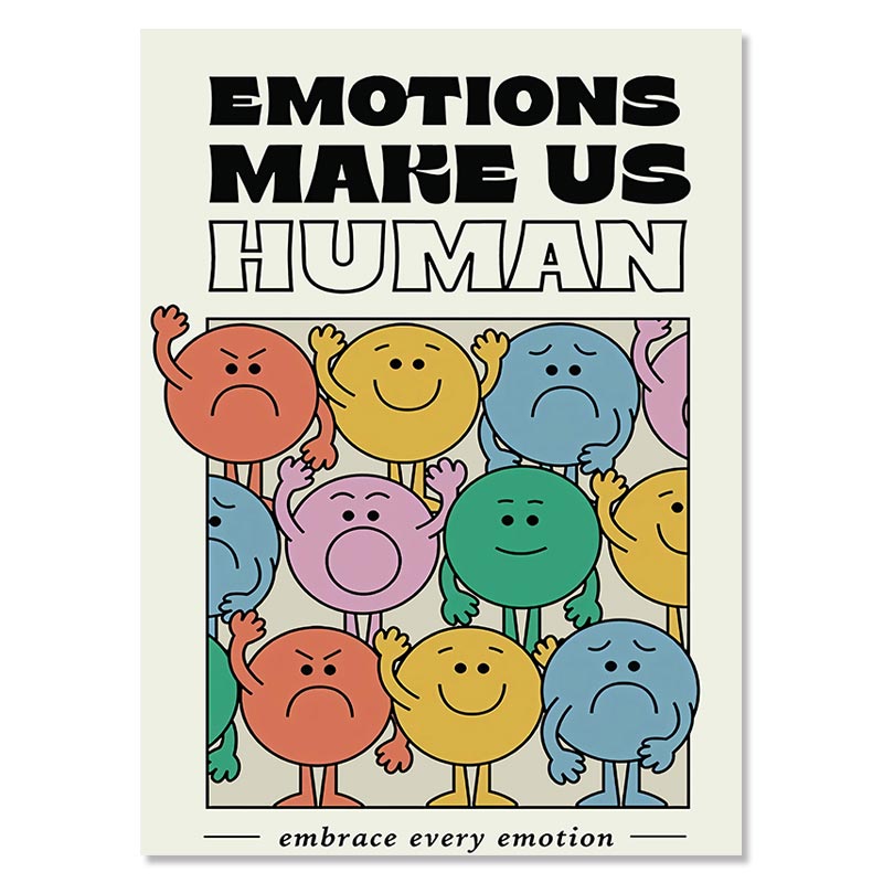 Retro Cute Colorful Positive Quote Wall Art Posters