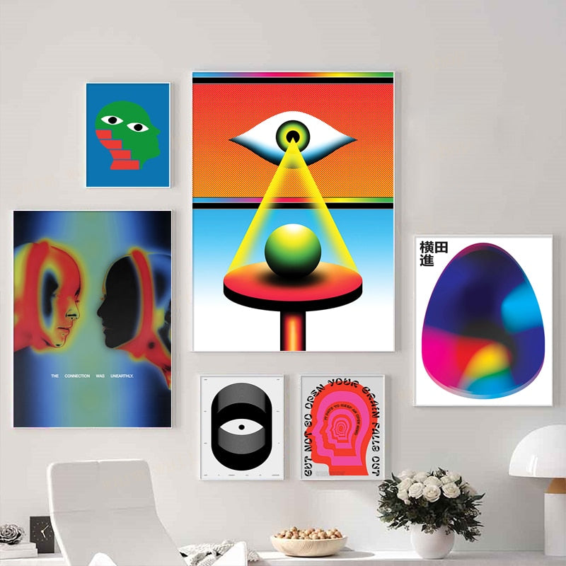 Abstract All Seeing Eye Psychedelic Surreal Landscape Wall Art Canvas Prints