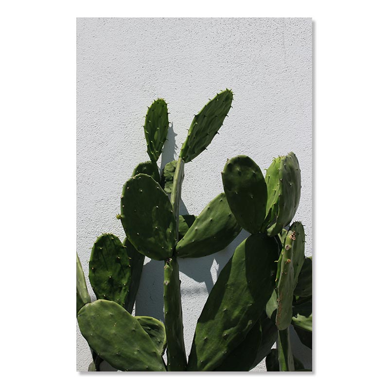 Green Tropical Plant Painting Monstera Cactus Poster Wall Art