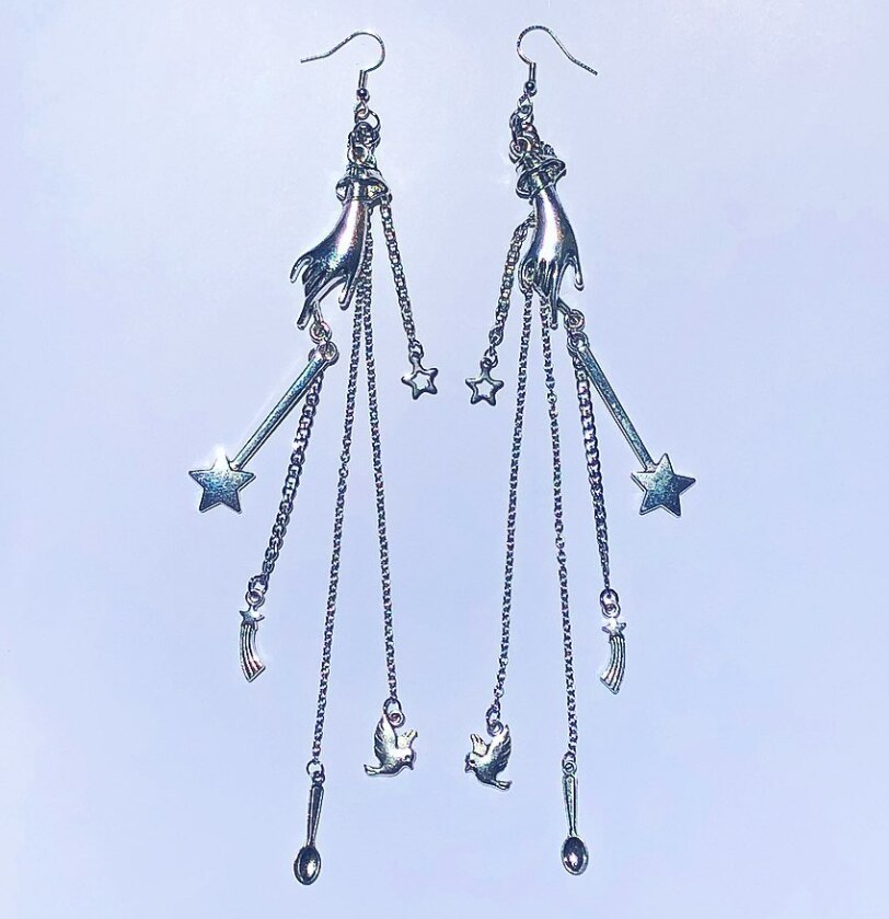 Long Fairy Grunge Angelcore Earrings Nickel Free