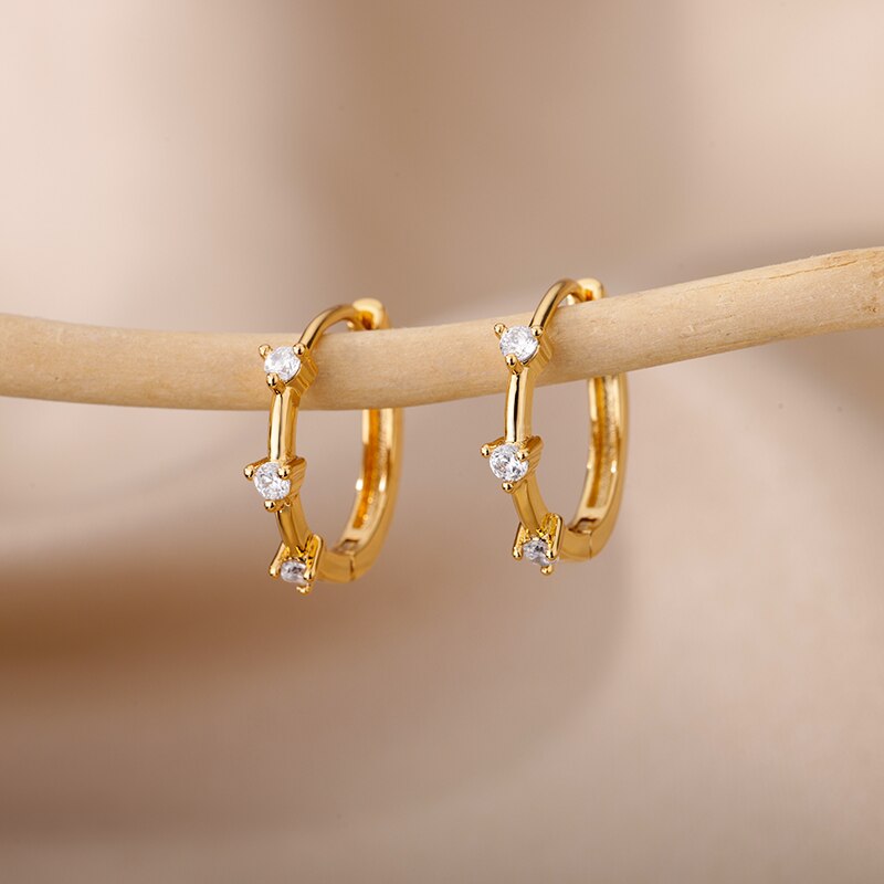 Cute Zircon Hoop Earrings