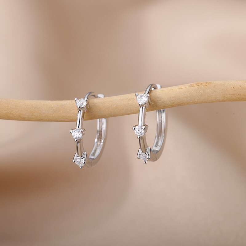 Cute Zircon Hoop Earrings